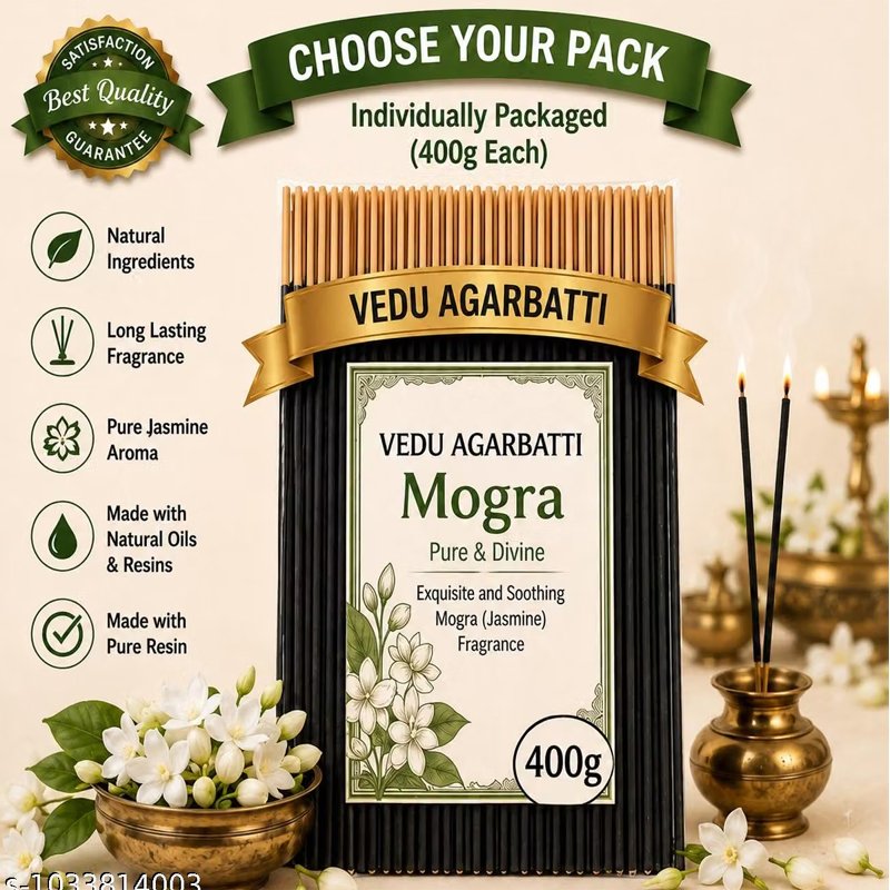 Mogra Agarbatti Mogra Incense Sticks 400g | Long Lasting Jasmine Fragrances