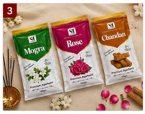3-in-1 Divine Fragrance Pack (Mogra, Rose & Chandan)