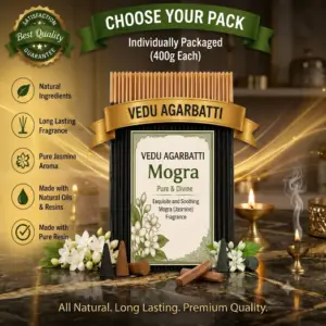 vedu agarbatti Mogra Agarbatti 400g | Mogra Incense Sticks | Natural Long Lasting Fragrance mogra
